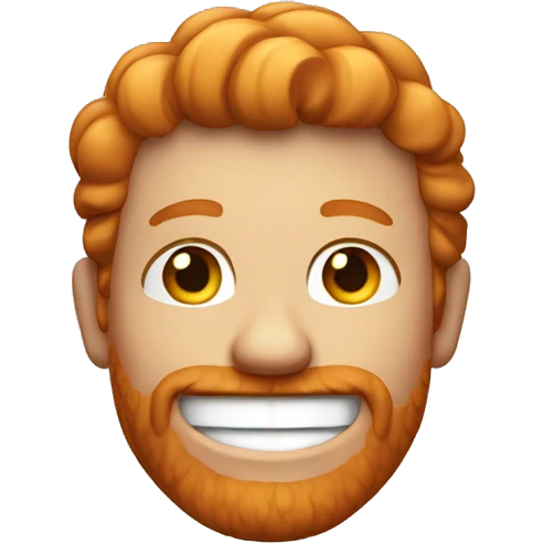 ginger man with big smile emoji