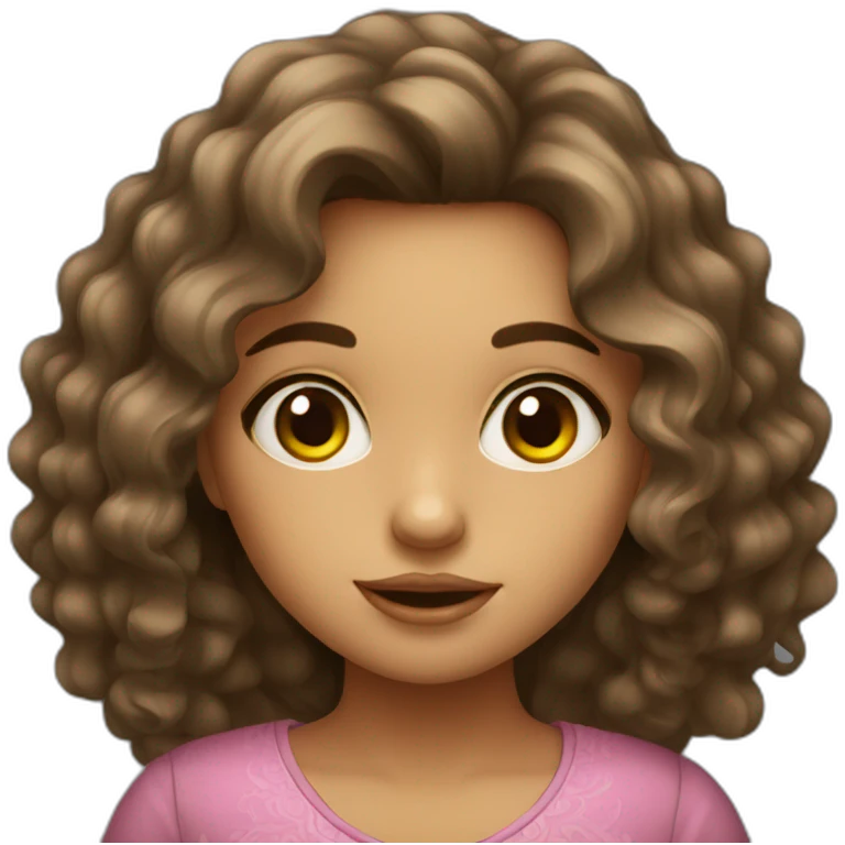 cute mexican girl with wavy hair and big eyes emoji