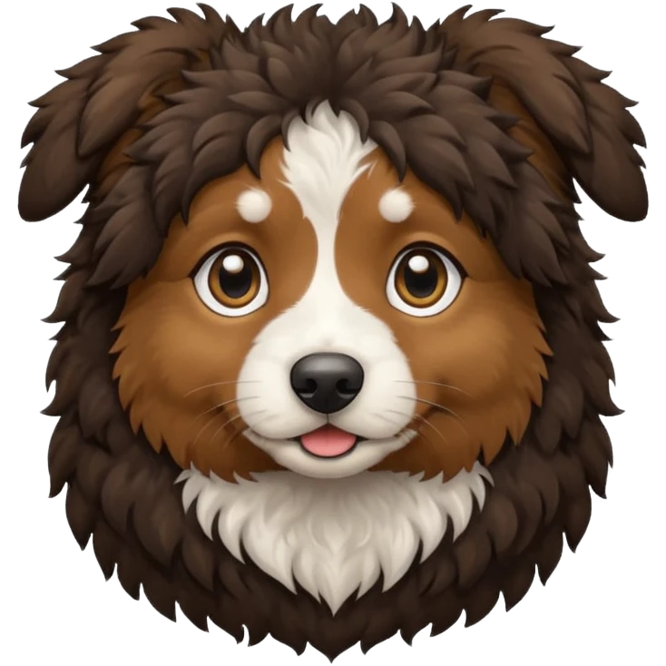 Generate a brown mini Aussie doodle and a black mini Aussie Doodle emoji