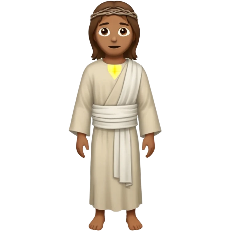 fullbody Lazarus, Jesus's friend, with brown hair, wrapped in burial bands, normal emoji style emoji