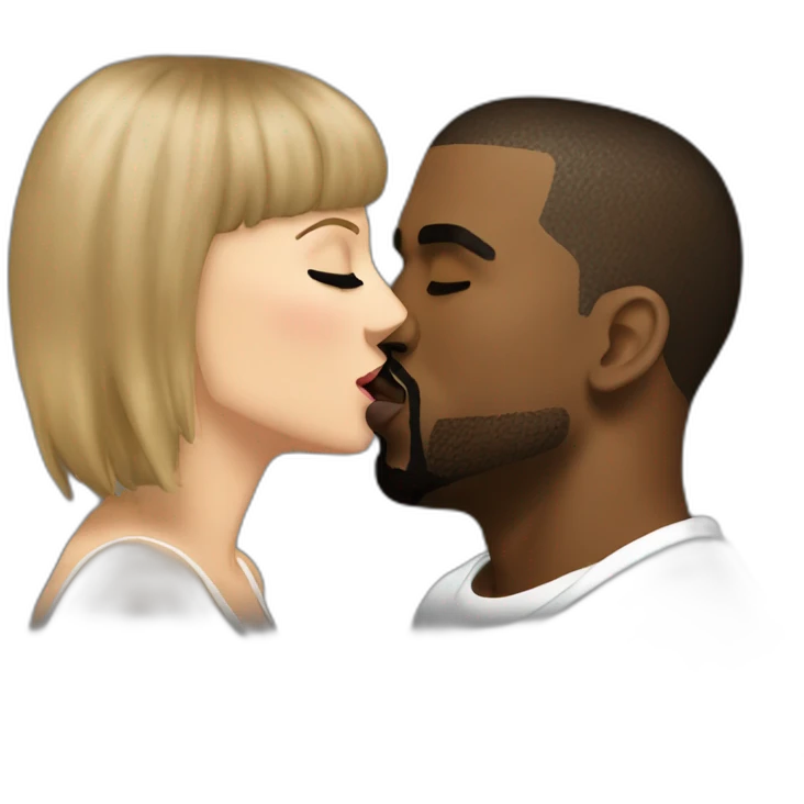 kanye and taylor swift kissing emoji