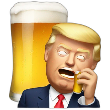 Trump drinking a beer emoji