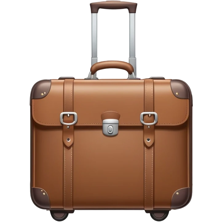 Rolling luggage with handle, muted colors, not vibrant emoji