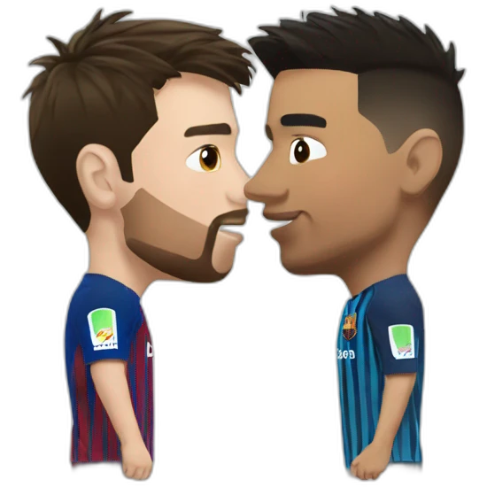 messi and ronaldo kissing emoji