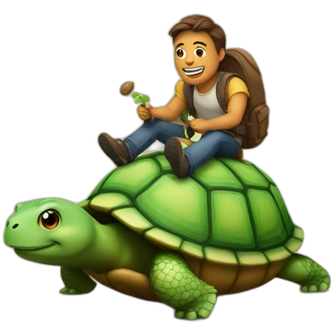 Potatoe riding a turtle emoji