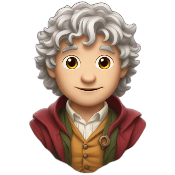 lovely bilbo baggins inside a heart emoji
