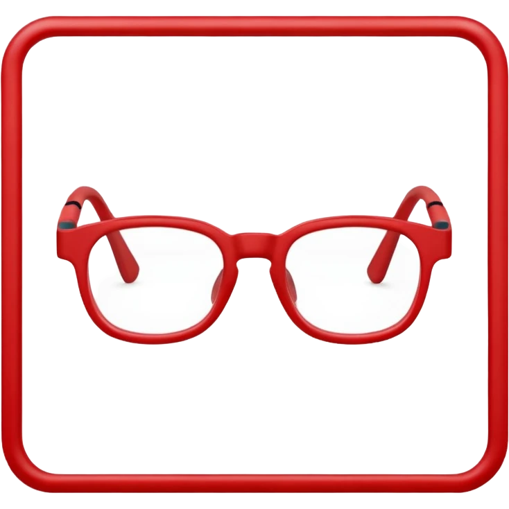 red  framed Reading glasses emoji
