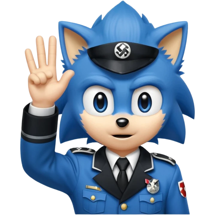 Nazi salut with Sonic emoji