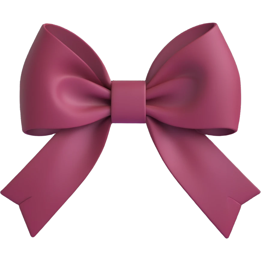 a bow in burgundy color emoji