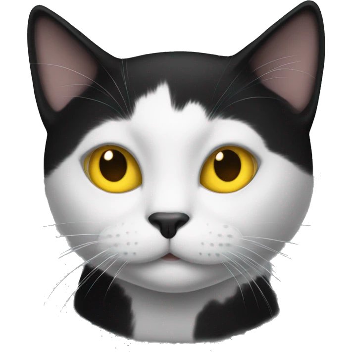  Black and white cat with yellow eyes  emoji