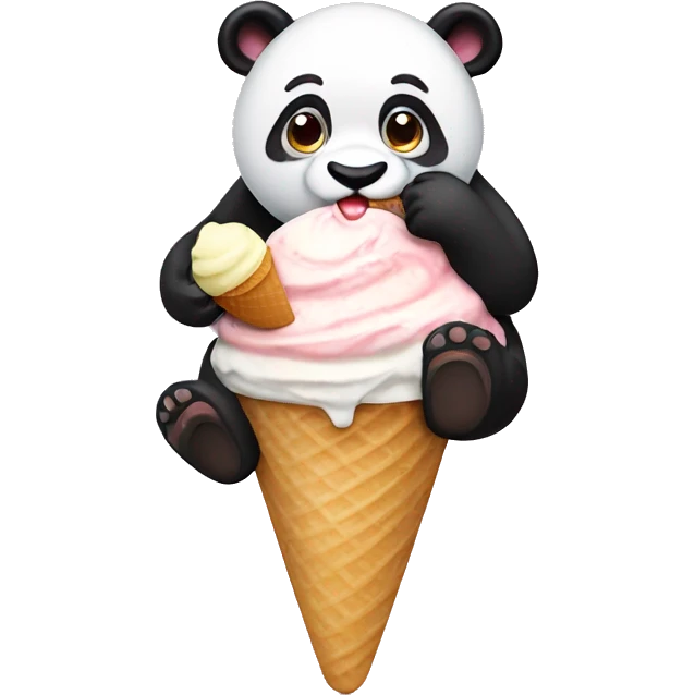 Panda eating ice cream emoji