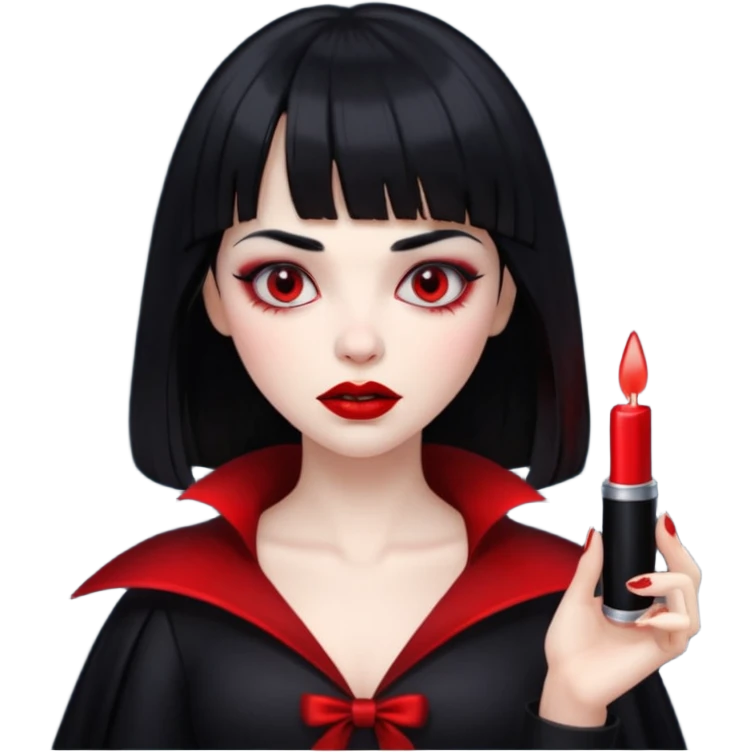 quero a foto de uma vampira com franja de cabelo preto emoji