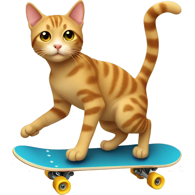 skateboarding cat ￼ emoji