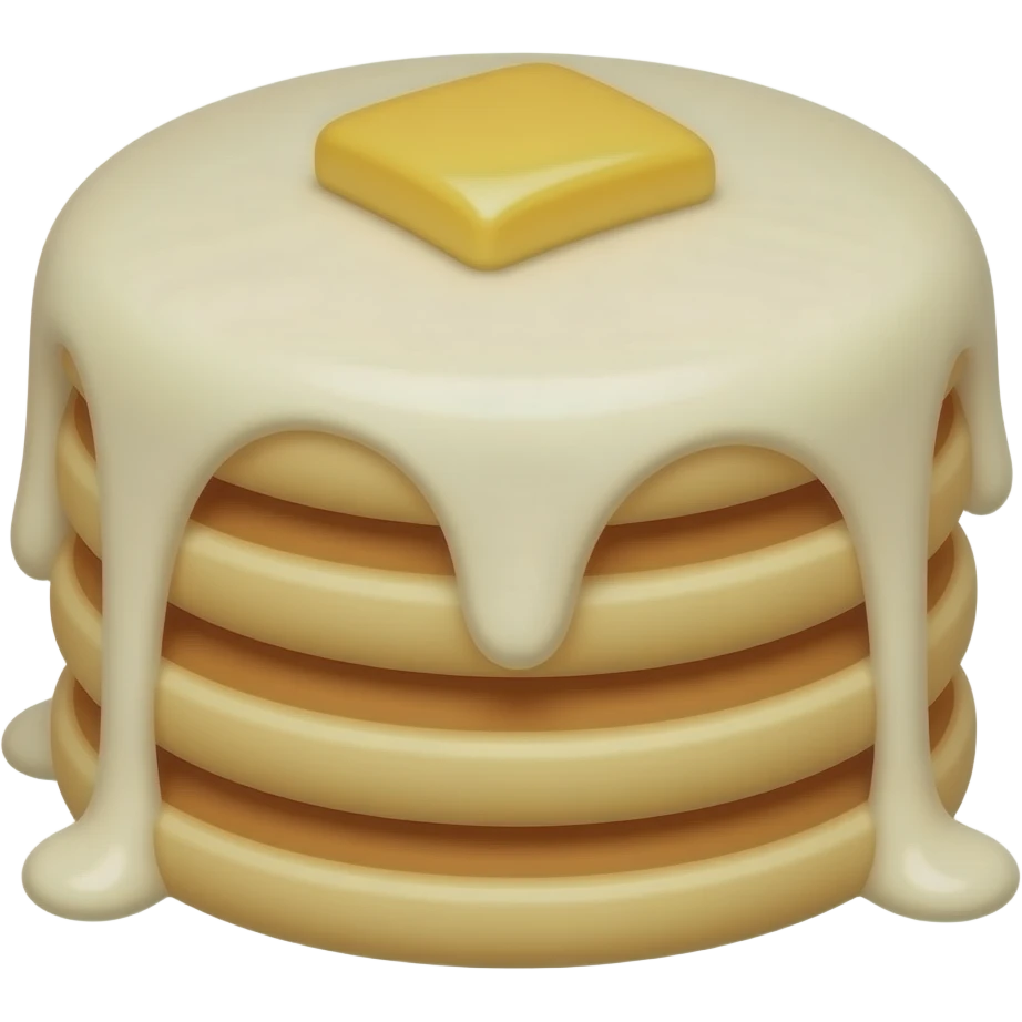 White chocolate fully dipped pancakes emoji