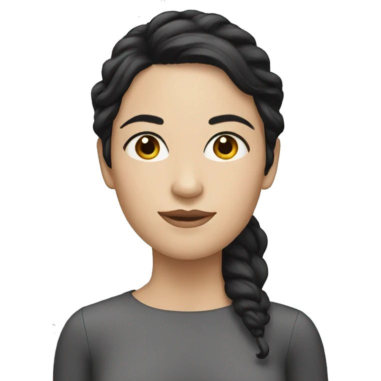 a white woman with black hair emoji