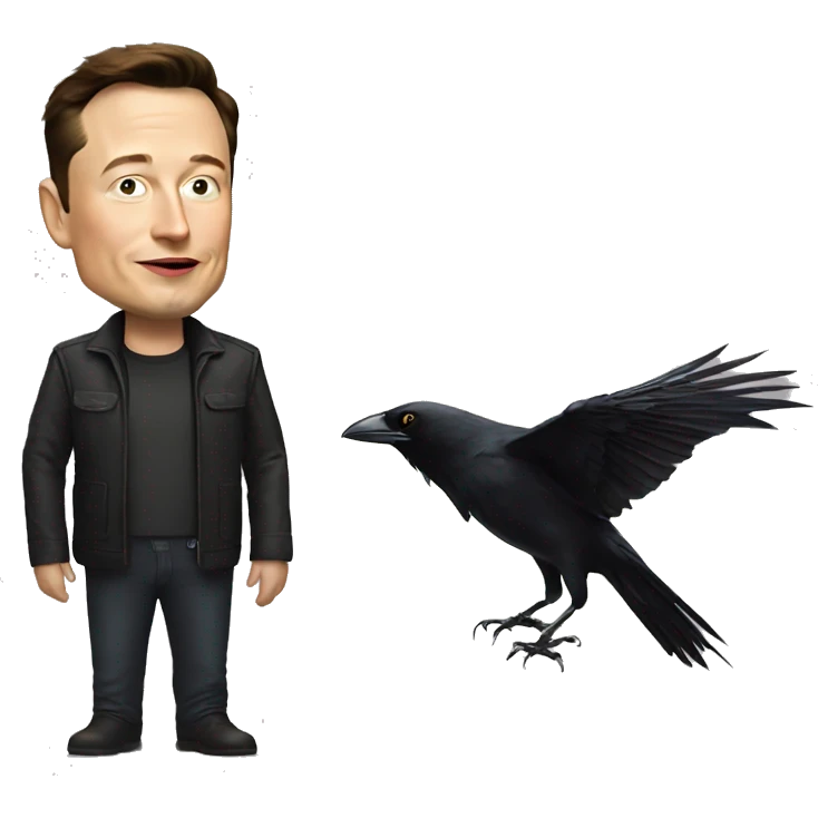 Elon musk with crow emoji