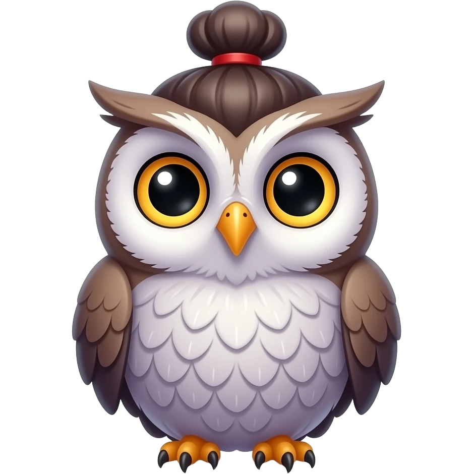 Magic owl with cute hairstyle emoji