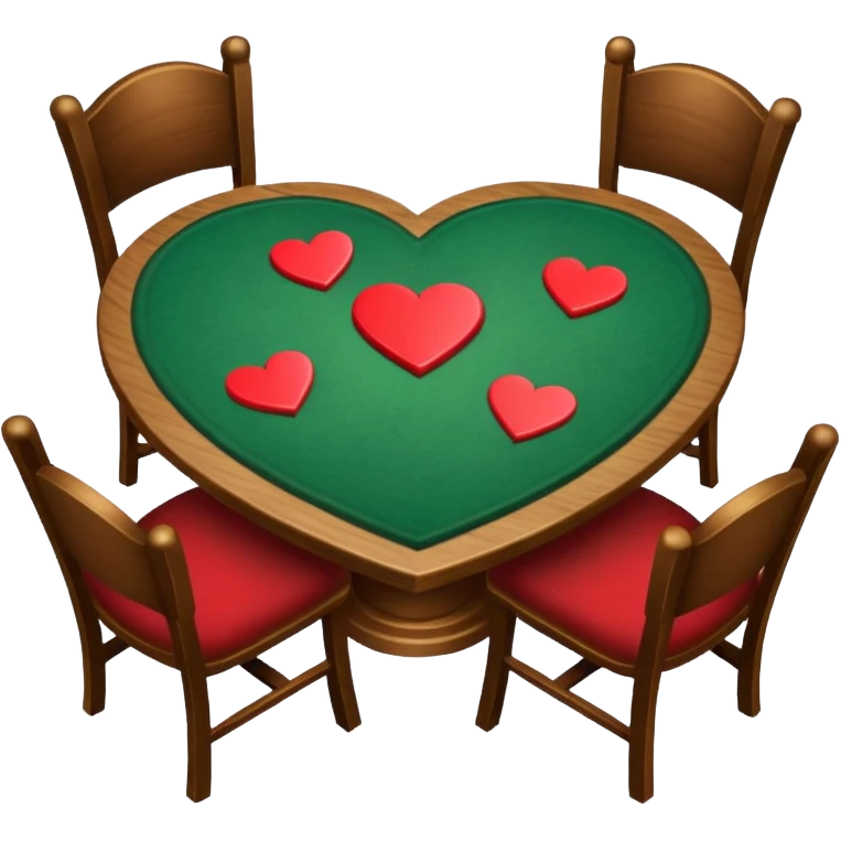 Hearts card playing table emoji