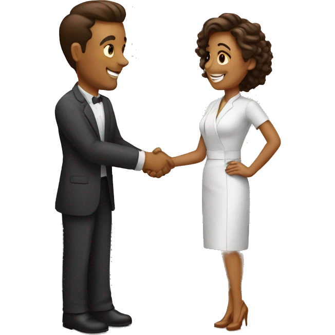 restaurateur and blogger shake hands emoji