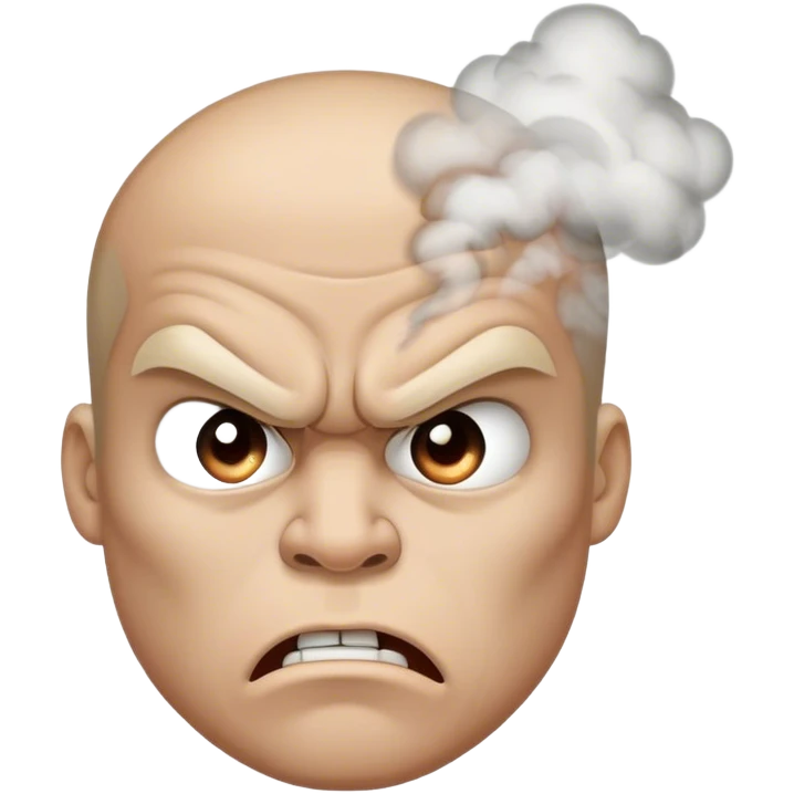 Sadece sağ burnundan duman çıkan sinirli yüz emoji