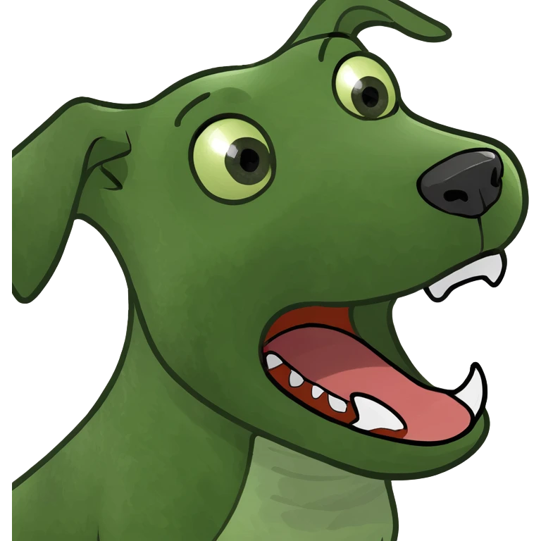 Freaky dog with mouth open emoji