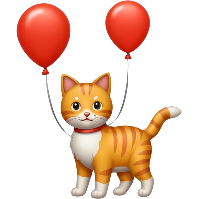 Elinde balon tutan kedi emoji