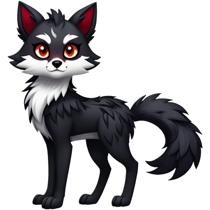 edgy badass cool Falvie-Fionbri-creature-fursona, full body, with random markings emoji