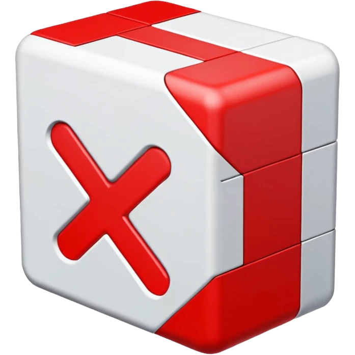 white x in red box 2D emoji