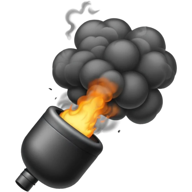Smoke Bomb – Small black ball releasing a puff of smoke emoji