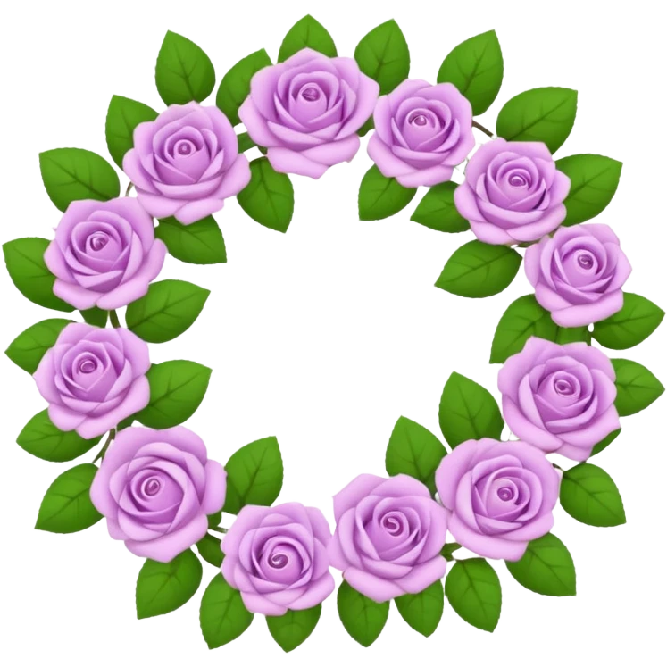 rose flowers wreath light purple emoji