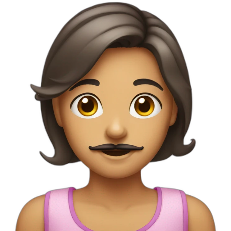 mustachioed girl emoji