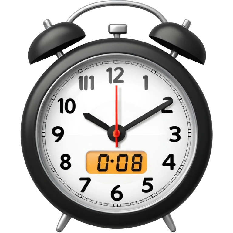 alarm clock phone with different times emoji