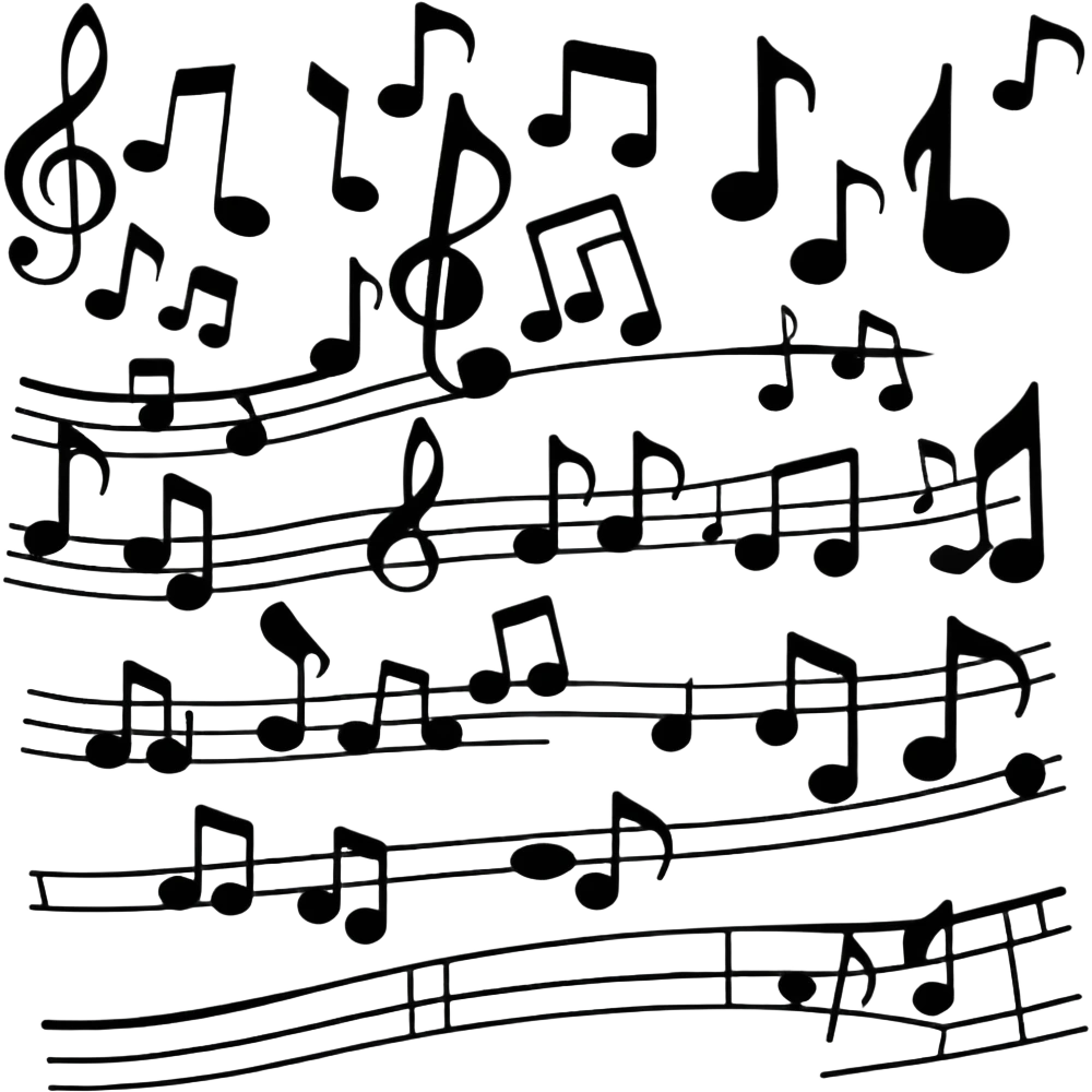 Happy music notes with a melody emoji