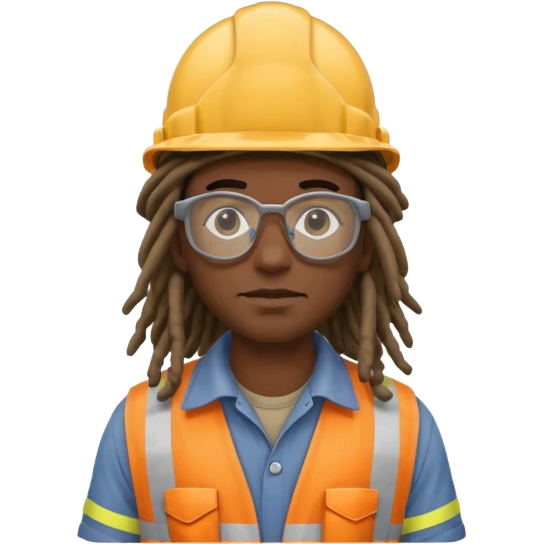 construction worker heavy dreadlocked haired man  emoji