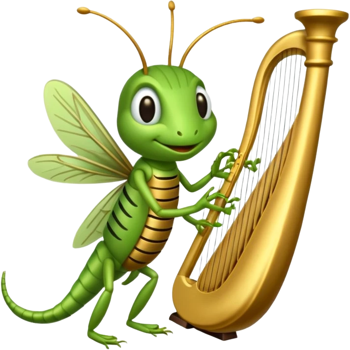 grasshopper playing lyre emoji