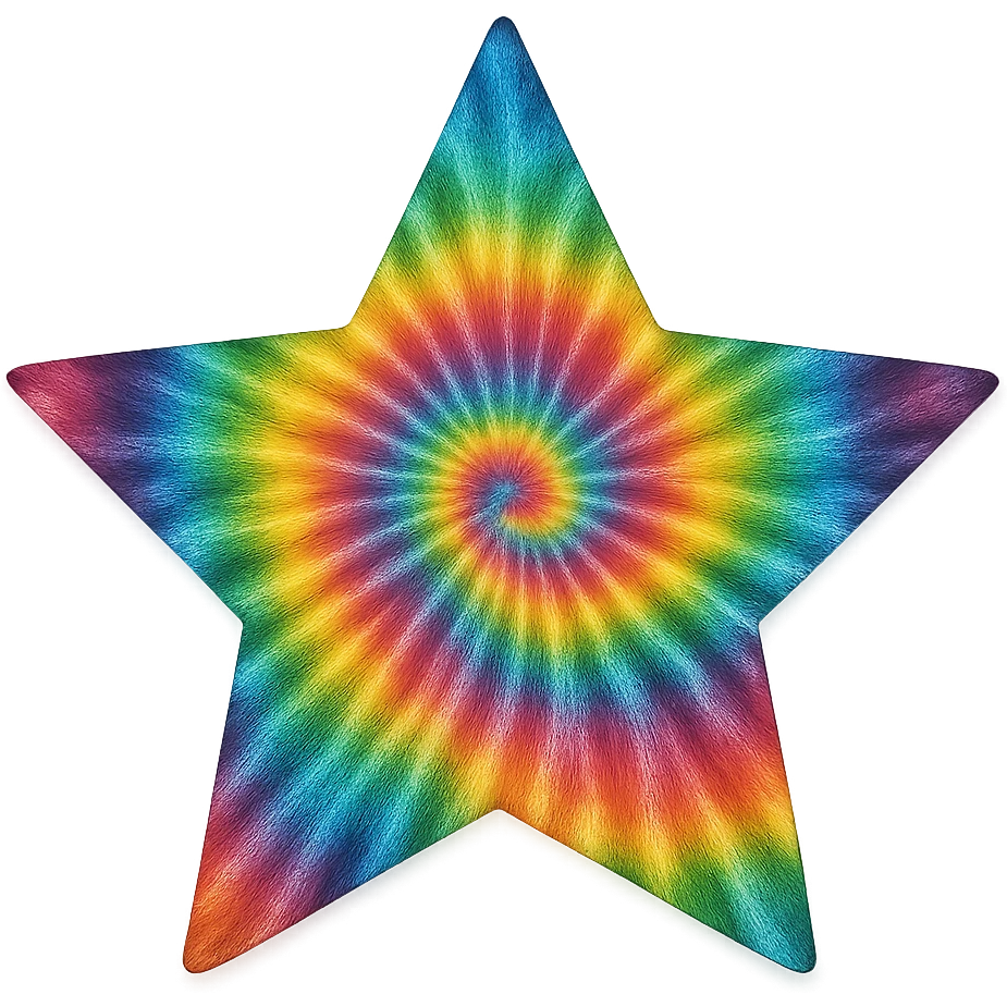 star with a tie-dye pattern emoji