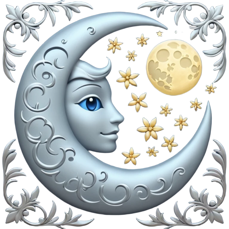 Damask moon emoji