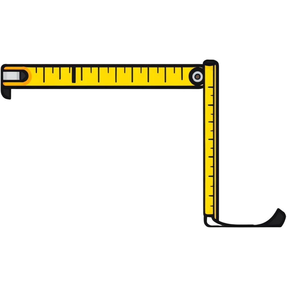 cartoon tape measure with high saturation and bright colors floating emoji