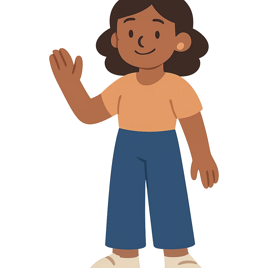 flat toon style character of mela.alm emoji