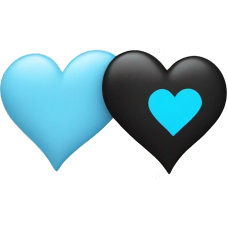 Half black and baby blue heart emoji