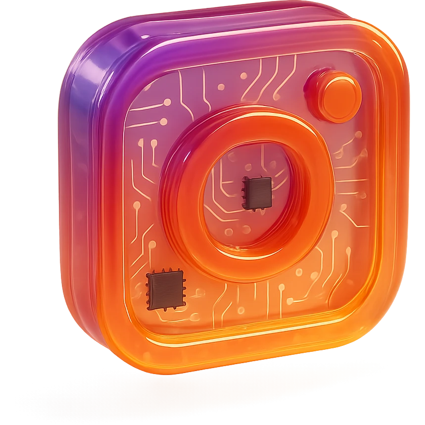 Instagram logo, 3D style, glossy finish emoji