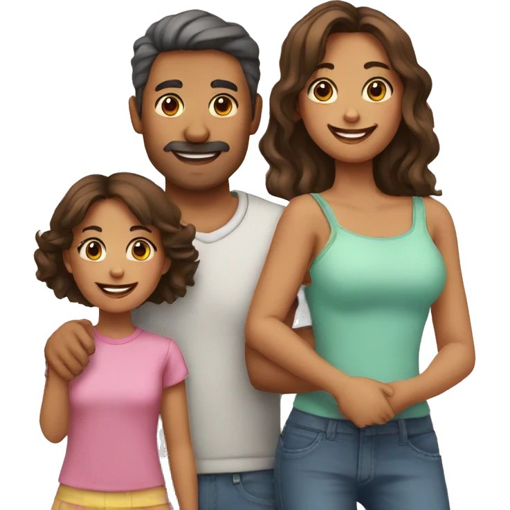 Familia de 2 adultos y dos niñas emoji