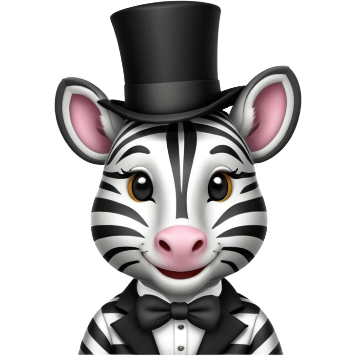 Vintage circus zebra wearing a costume emoji