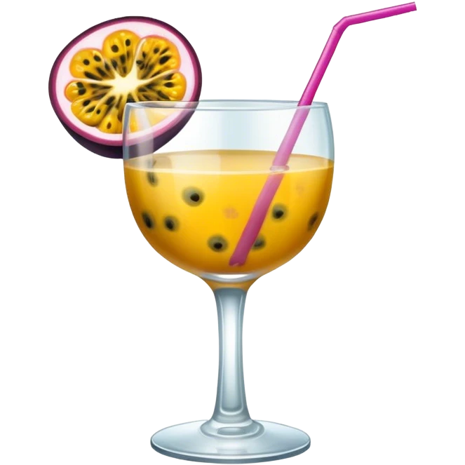 Cocktail with half passionfruit in glass emoji