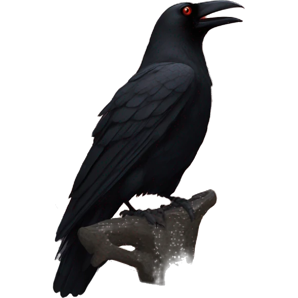 Crow overlooking a blood moon emoji