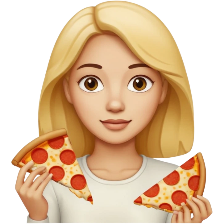 Woman with pizza slice emoji