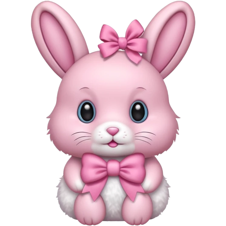 Pink bunny with bows  emoji