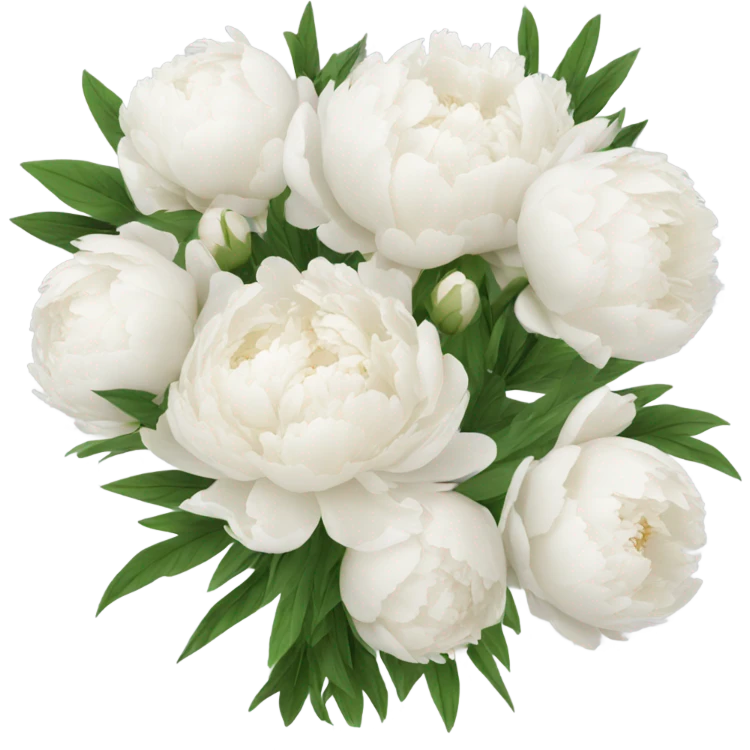 White peonies bouquet  emoji