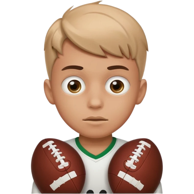 Boy with footballs for eyes emoji