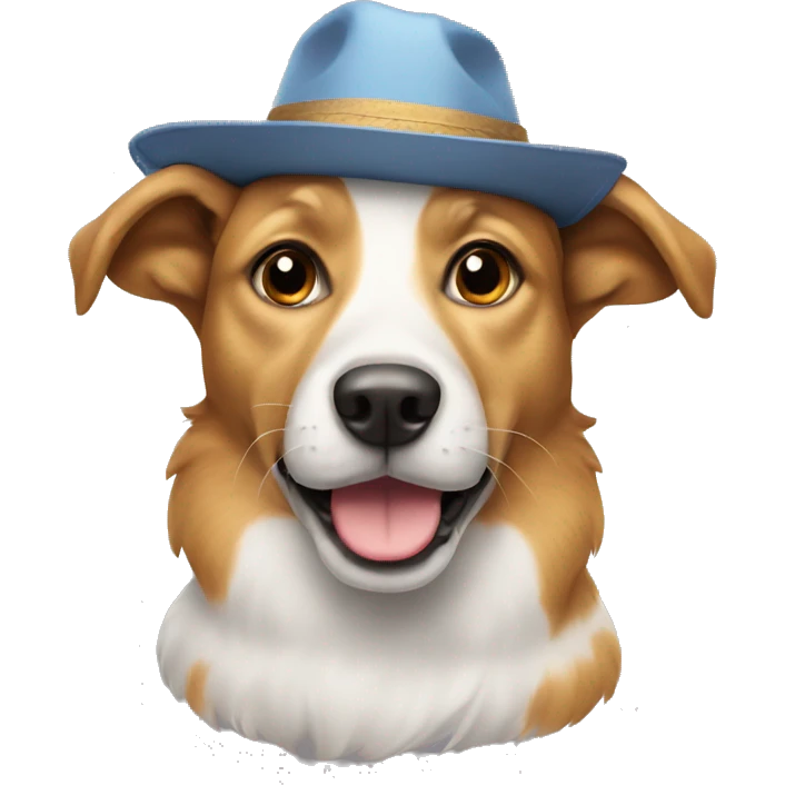 Dog with a hat emoji